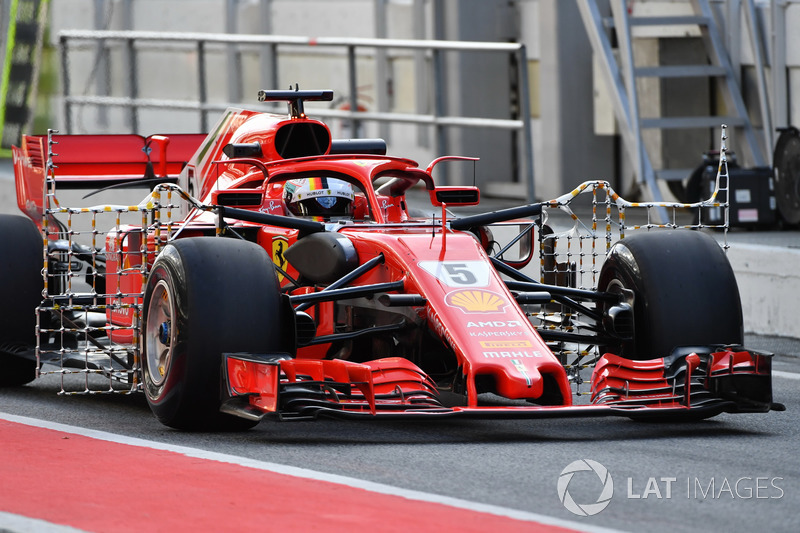 Sebastian Vettel, Ferrari SF71H with aero sensors