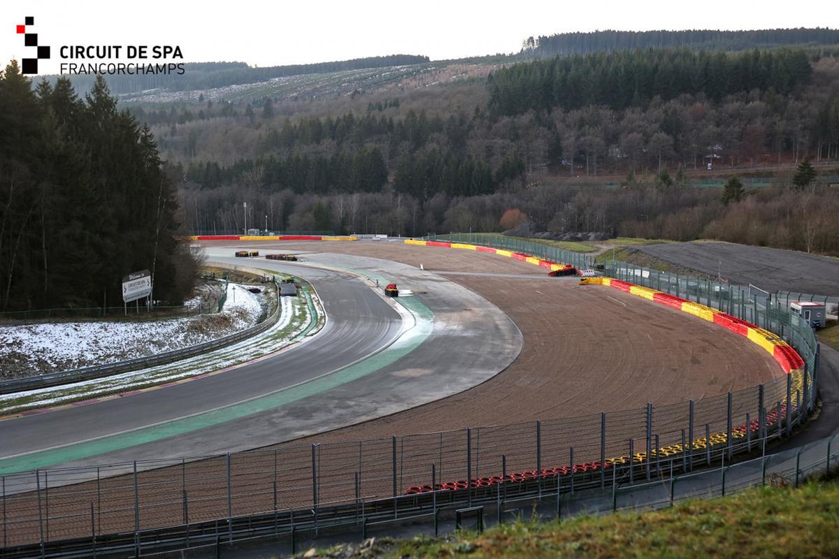 Trabajos en la pista de Spa-Francorchamps