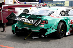 The car of Nico Müller, Audi Sport Team Abt Sportsline, Audi RS 5 DTM after the crash