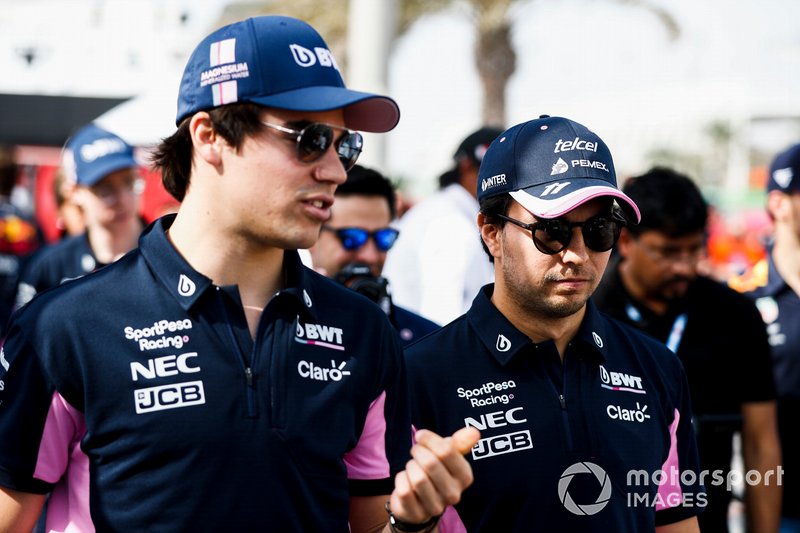 Lance Stroll, Racing Point, et Sergio Perez, Racing Point