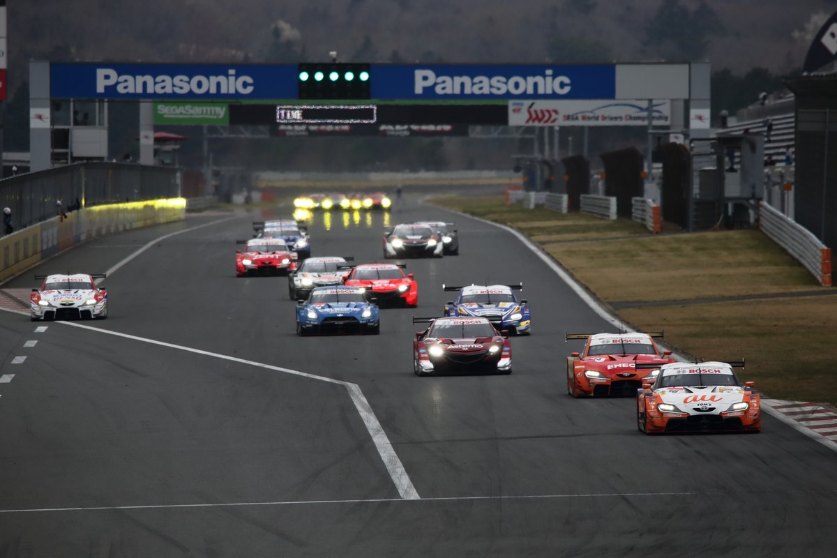 Latihan simulasi start GT500 Super GT 2021 di Fuji Speedway.