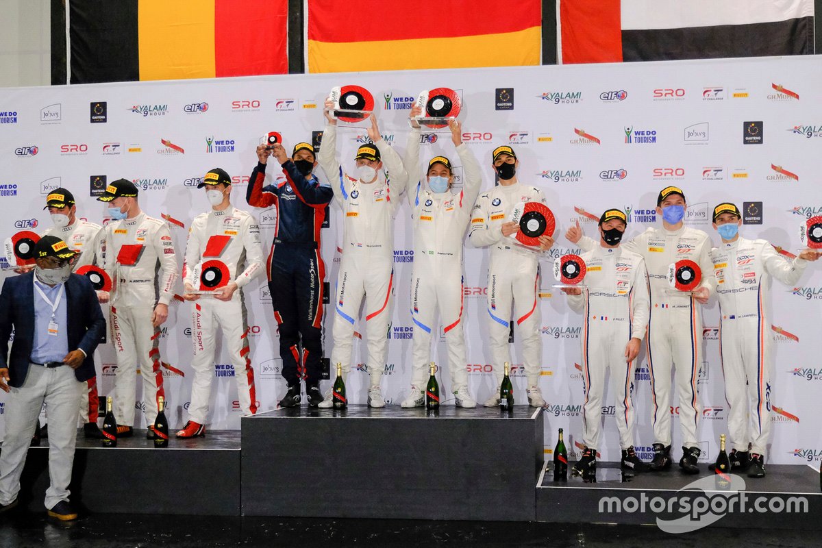 Podium: Winners #34 Walkenhorst Motorsport BMW M6 GT3: Augusto Farfus, Nicky Catsburg, Sheldon van der Linde, second place #32 Audi Sport Team WRT Audi R8 LMS GT3: Mirko Bortolotti, Charles Weerts, Frederic Vervisch, third place #12 GPX Racing Porsche 911 GT3 R: Matt Campbell, Patrick Pilet, Mathieu Jaminet