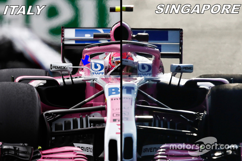 Force India VJM11 vergelijking spiegels