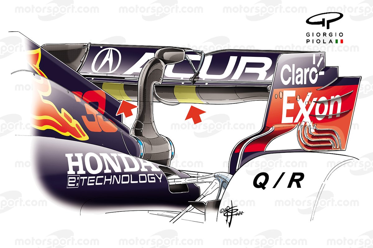 Detalle de la parte trasera del Red Bull RB16B