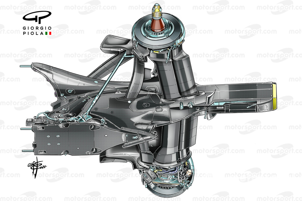 Suspensión y caja de cambios del Red Bull Racing RB16B