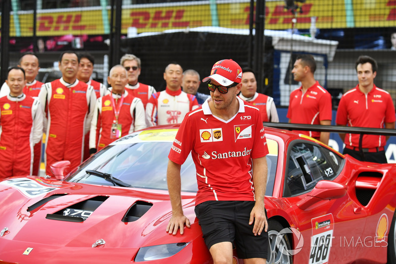 Kimi Raikkonen, Ferrari, Sebastian Vettel, Ferrari and Maurizio Arrivabene, Ferrari Team Principal, the Ferrari Challenge Asia Pacific 2017 drivers