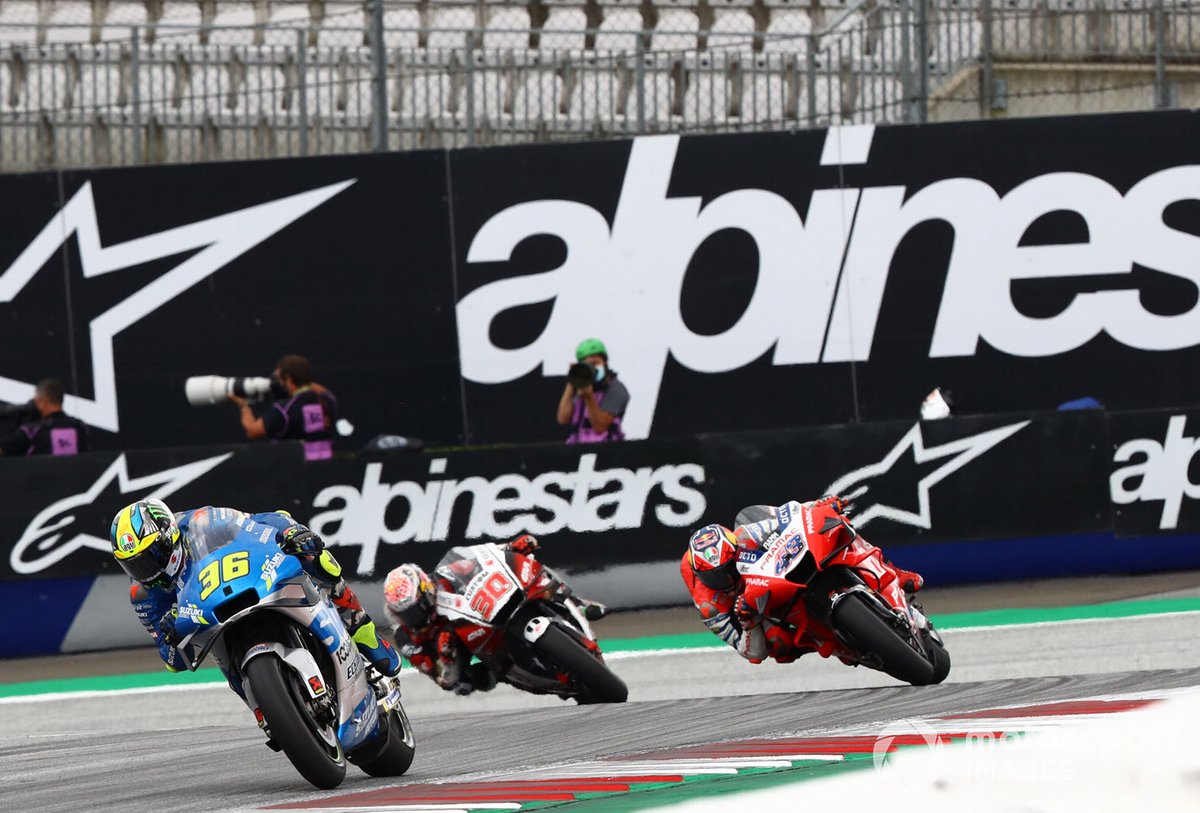 Joan Mir voor Jack Miller en Takaaki Nakagami.