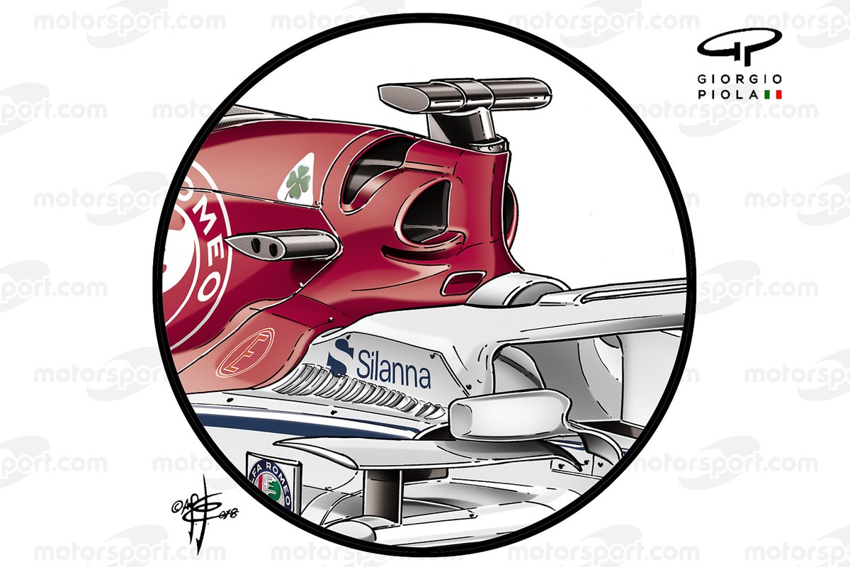 Detalle de la caja de aire del Sauber C39