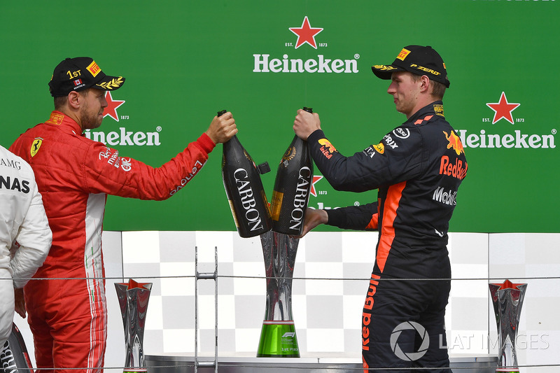 Sebastian Vettel, Ferrari, Max Verstappen, Red Bull Racing
