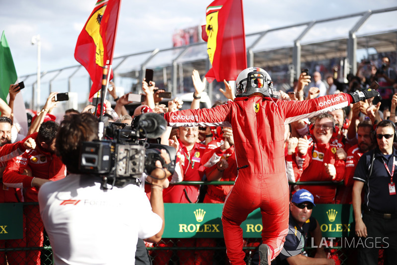 Yarış galibi Sebastian Vettel, Ferrari SF71H, Parc Ferme