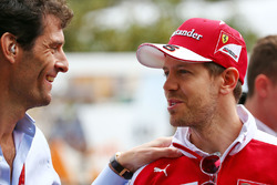 Mark Webber, Porsche Team WEC Driver and Sebastian Vettel, Ferrari