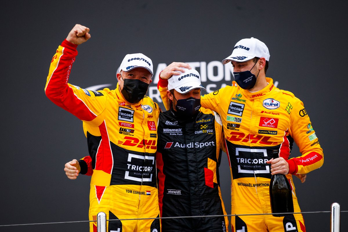 Podium: Tom Coronel, Comtoyou DHL Team Audi Sport Audi RS 3 LMS, Frédéric Vervisch, Comtoyou Team Audi Sport Audi RS 3 LMS, Nathanaël Berthon, Comtoyou DHL Team Audi Sport Audi RS 3 LMS