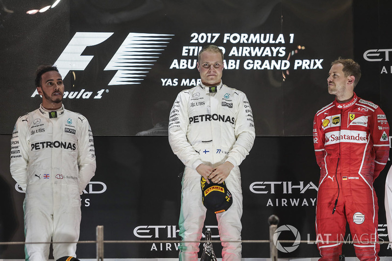 Podium: race winner Valtteri Bottas, Mercedes AMG F1, second place Lewis Hamilton, Mercedes AMG F1,