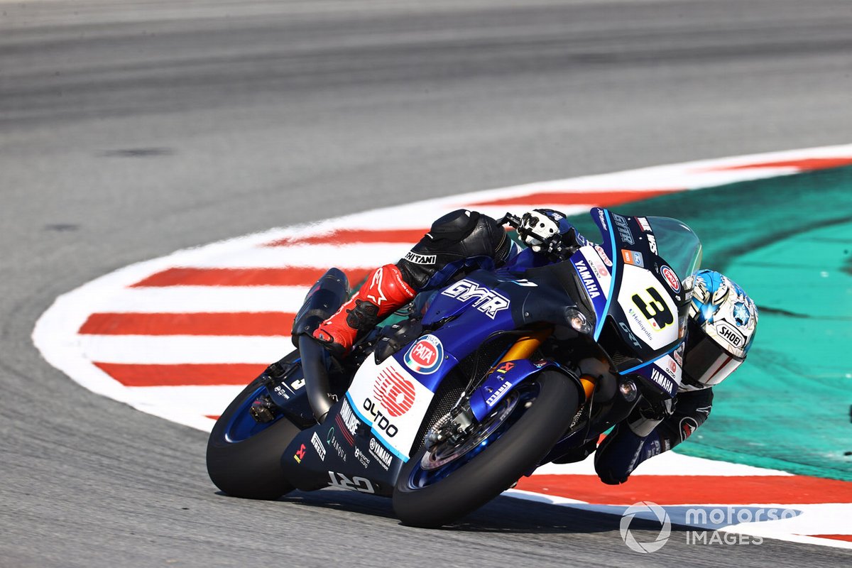 Kohta Nozane, GRT Yamaha WorldSBK, saat turun di MotoGP Catalunya 2022.