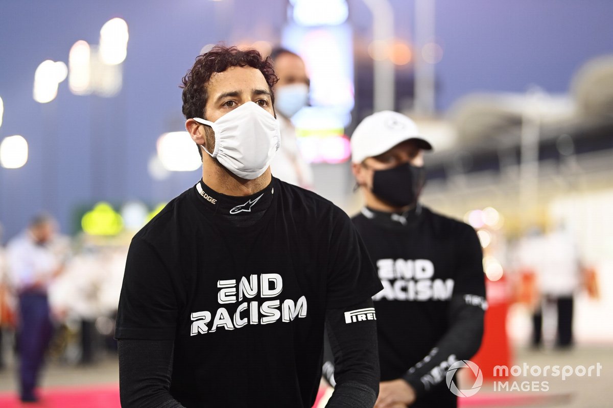 Pembalap Formula 1, Daniel Ricciardo, saat masih membela Tim Renault pada musim 2020.
