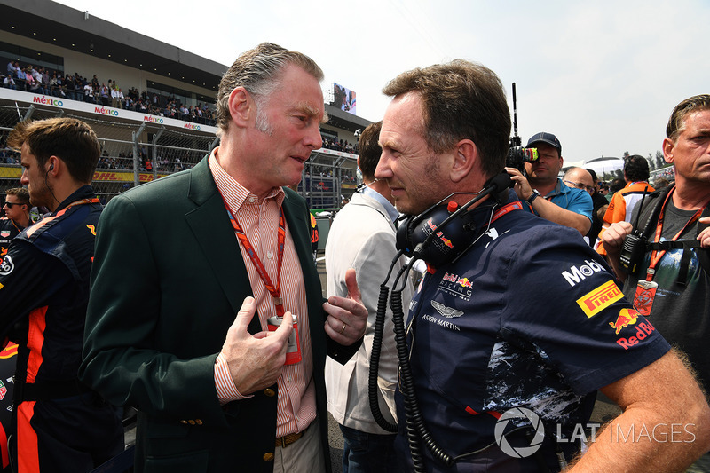 Sean Bratches, Managing Director of Commercial Operations, Formula One Group and Christian Horner, Red Bull Racing Team Principal