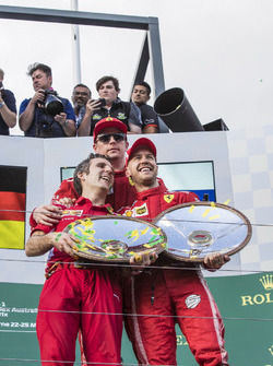 Іньякі Руеда, страег Ferrari, Себастьян Феттель, Ferrari і Кімі Райкконен, Ferrari, подіум