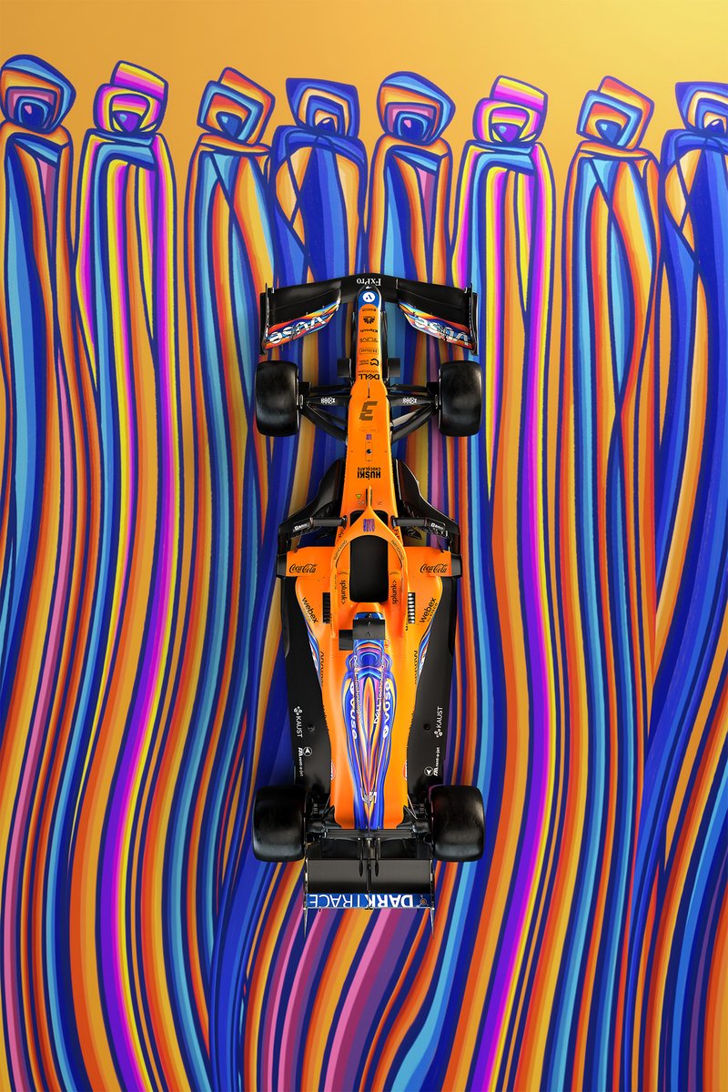 Decoración del McLaren MCL35M en el GP de Abu Dhabi
