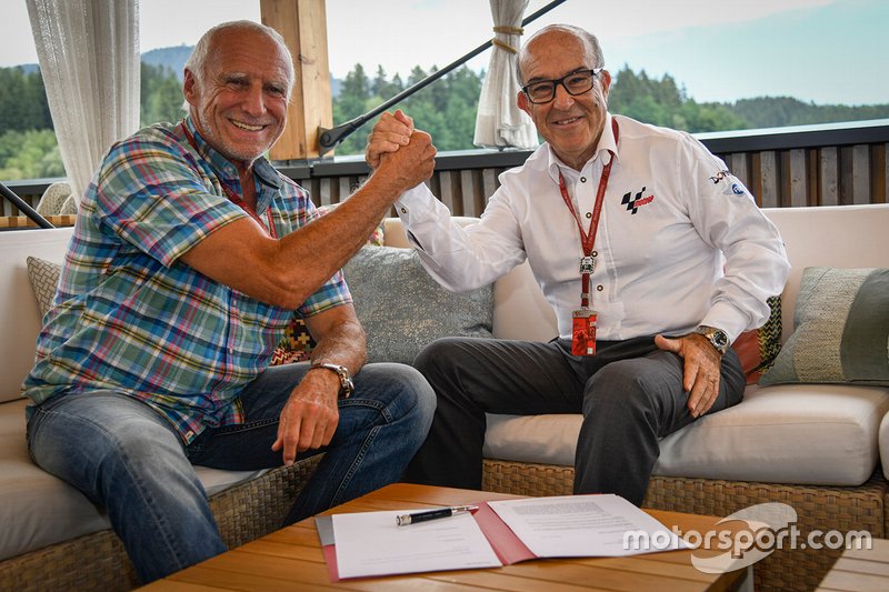 Dietrich Mateschitz, CEO della Red Bull, Carmelo Ezpeleta, CEO di Dorna