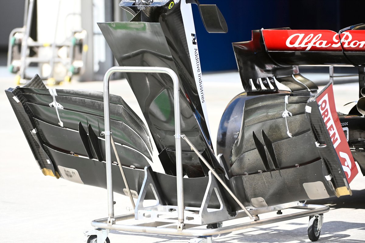 Detalle del frente y del alerón delantero del Alfa Romeo Racing C41