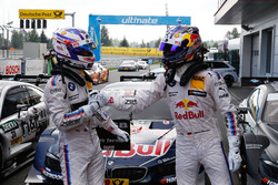 Tom Blomqvist, BMW Team RBM, BMW M4 DTM en Marco Wittmann, BMW Team RMG, BMW M4 DTM in parc ferme