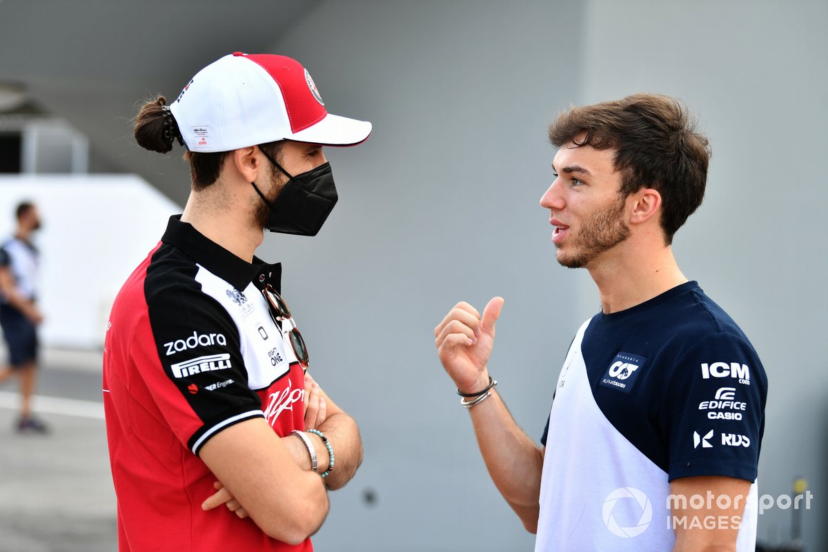 Antonio Giovinazzi, Alfa Romeo Racing and Pierre Gasly, AlphaTauri