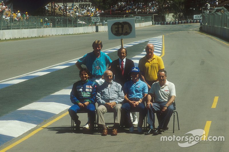 James Hunt, Jackie Stewart, Denny Hulme, Nelson Piquet, Juan Manuel Fangio, Ayrton Senna y Jack Brabham