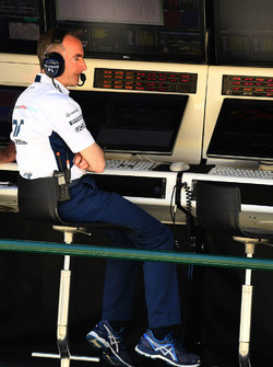 Paddy Lowe, Williams Shareholder and Technical Director on the pit wall gantry