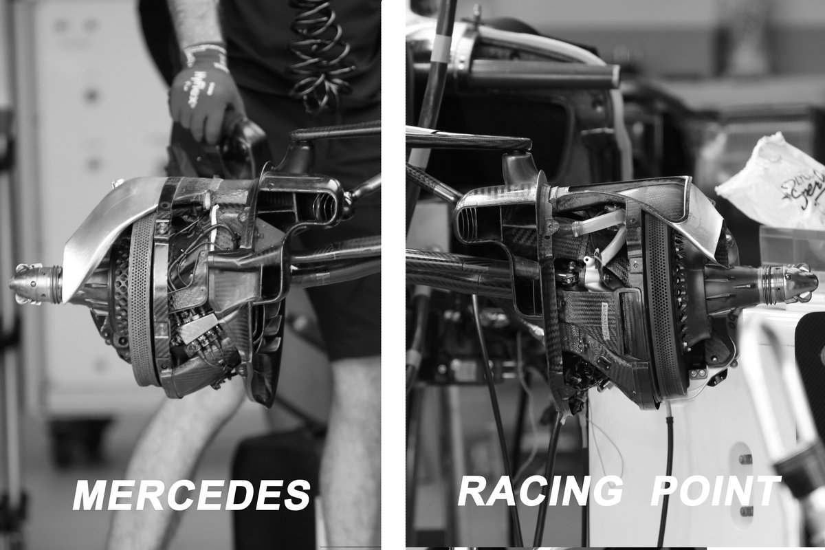 Confronto dei freni anteriori di Mercedes-W11 e Racing Point RP 20