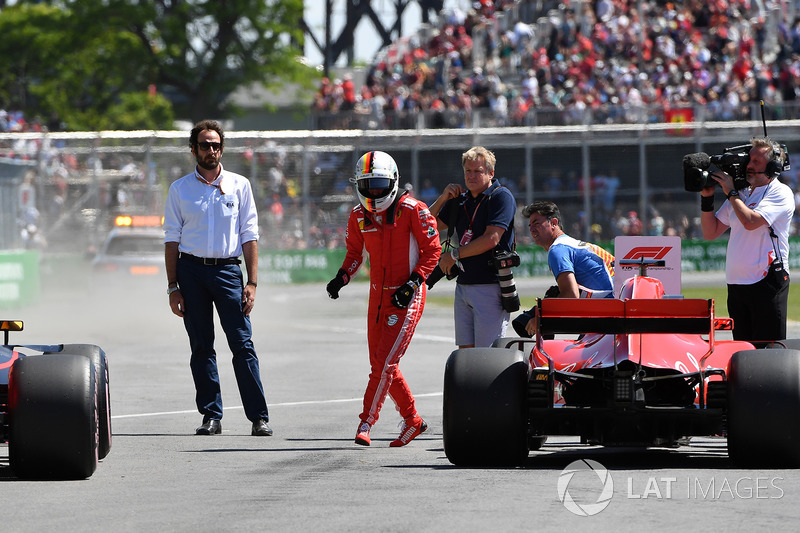 Pole sitter Sebastian Vettel, Ferrari SF71H celebrates in parc ferme