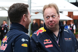 Christian Horner, a Red Bull Racing csapatvezetője és Andy Palmer, az Aston Martin elnök-vezérigazgatója