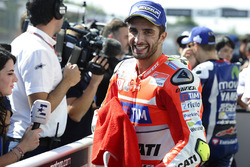 Il terzo qualificato Andrea Iannone, Ducati Team nel parco chiuso