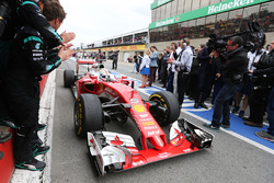 Second placed Sebastian Vettel, Ferrari SF16-H enters parc ferme