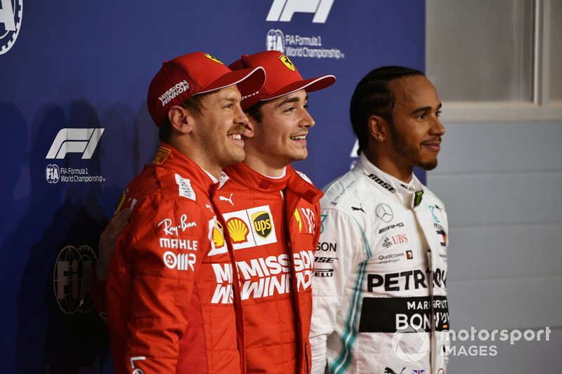 Sebastian Vettel, Ferrari, Charles Leclerc, Ferrari, Lewis Hamilton, Mercedes AMG F1