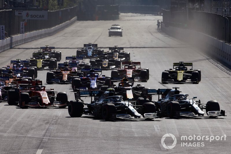 فالتيري بوتاس، مرسيدس ولويس هاميلتون، مرسيدس وسيباستيان فيتيل، فيراري وماكس فيرشتابن، ريد بُل ريسينغ