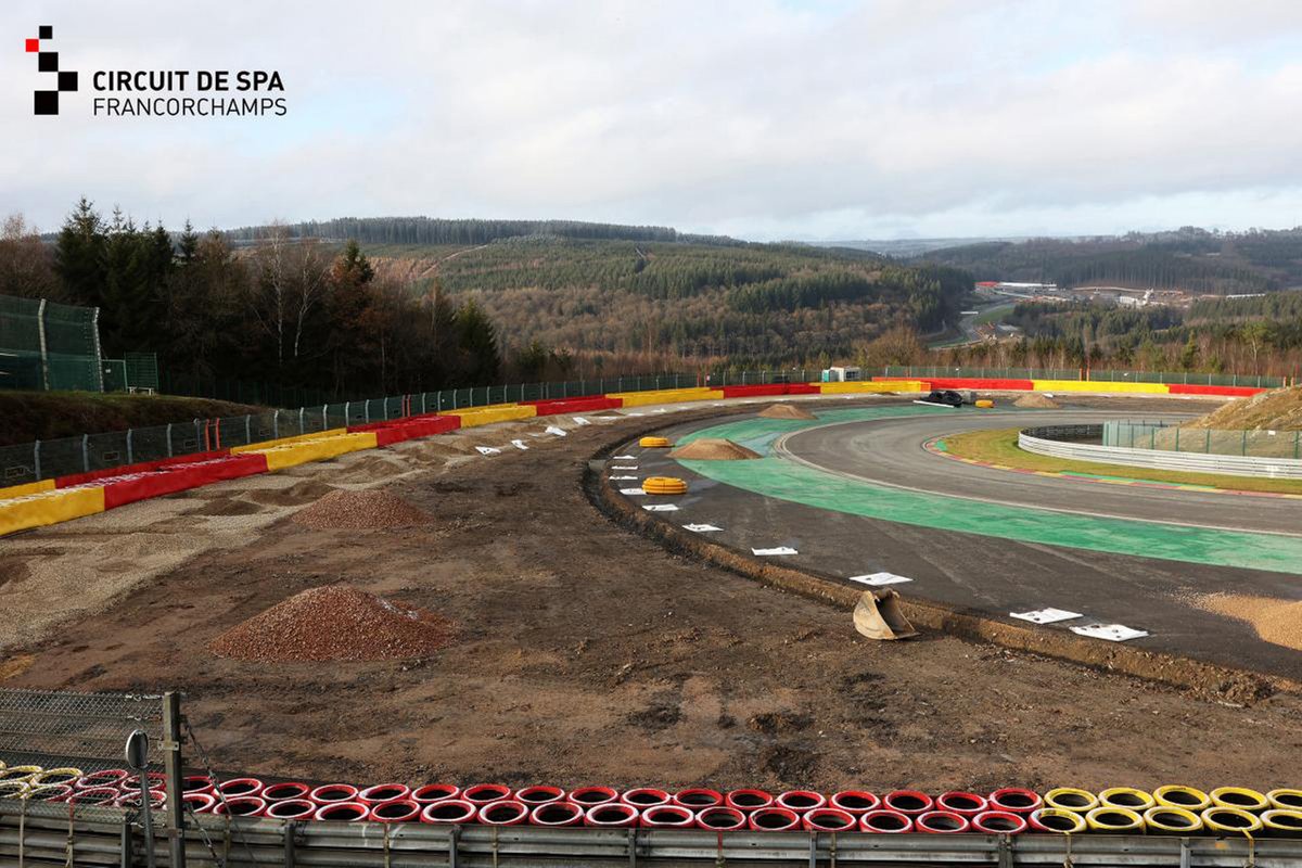 Werkzaamheden op het circuit van Spa-Francorchamps