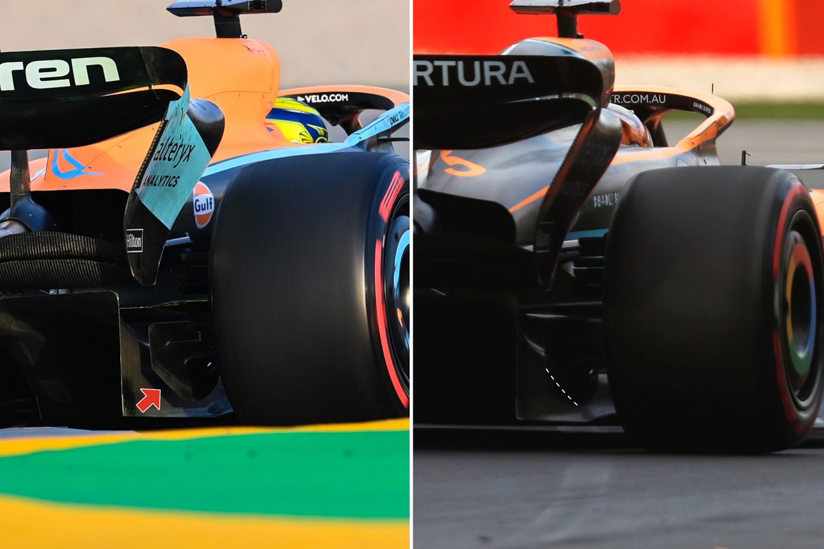McLaren MCL36 arka fren kanalı kıyaslaması