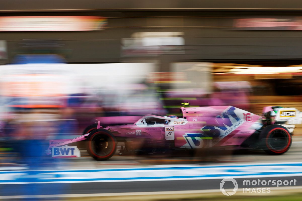 Lance Stroll, Racing Point RP20, pit stop