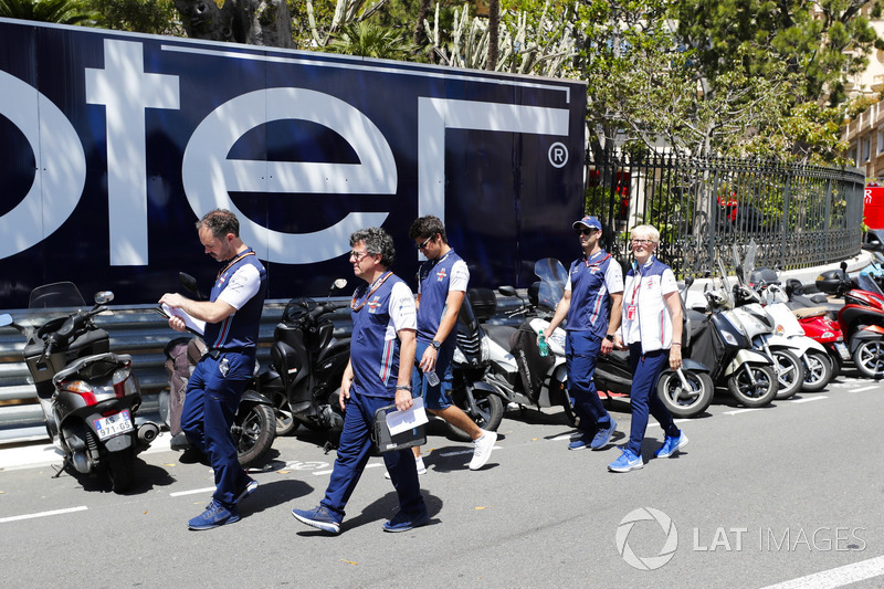 Lance Stroll, Williams Racing, lors de la reconnaissance de piste