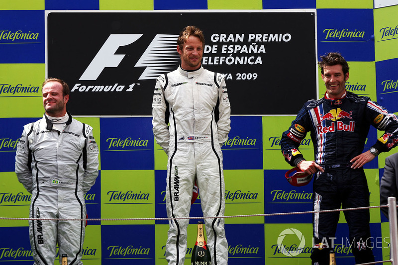 2009: 1. Jenson Button, 2. Rubens Barrichello, 3. Mark Webber