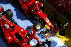 Race winner Sebastian Vettel, Ferrari, celebrates in Parc Ferme