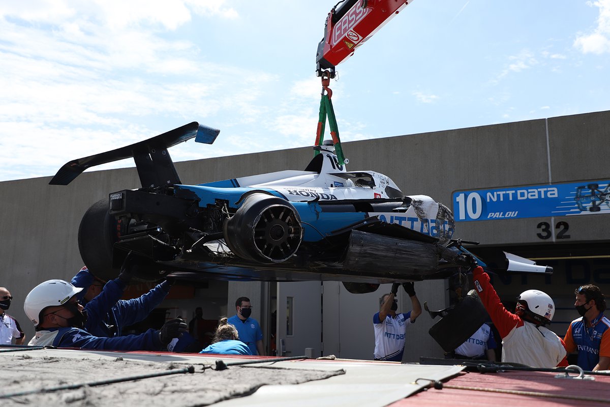 Alex Palou, Chip Ganassi Racing Honda, crash