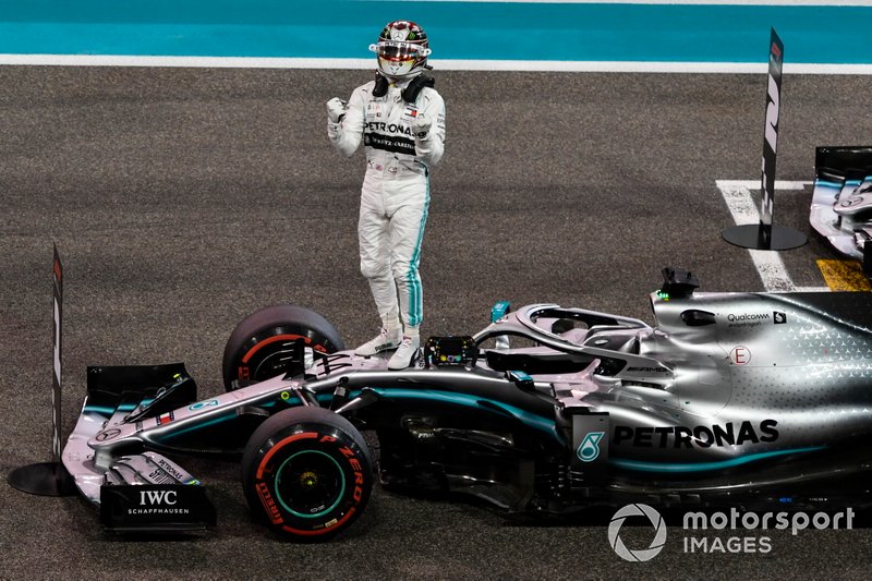 Lewis Hamilton, Mercedes AMG F1, on the grid after securing pole