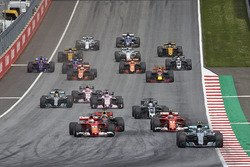 Валттері Боттас, Mercedes AMG F1 W08, Себастьян Феттель, Кімі Райкконен, Ferrari SF70H