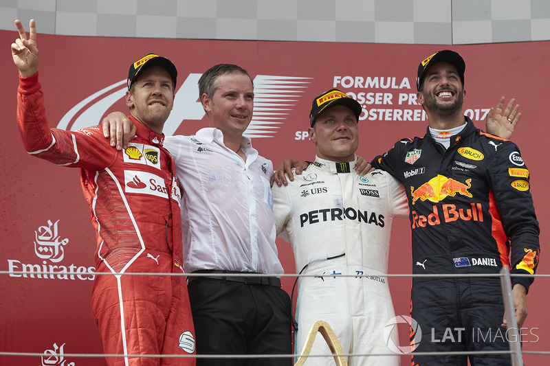 Avusturya GP - Kazanan Valtteri Bottas, 2. Sebastian Vettel, 3. Daniel Ricciardo