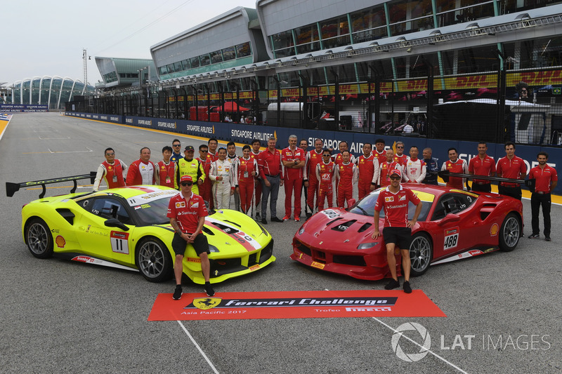 Kimi Raikkonen, Ferrari, Sebastian Vettel, Ferrari and Maurizio Arrivabene, Ferrari Team Principal, the Ferrari Challenge Asia Pacific 2017 drivers