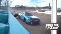 Corey LaJoie pounds wall, loses a wheel and tire at Phoenix
