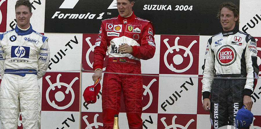 Michael happy to share podium with Ralf Michael happy to share podium with Ralf