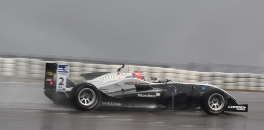 Magnussen walks on water at Donington Park Magnussen walks on water at Donington Park