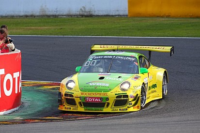 Manthey Racing Porsche leading, while Marc VDS Racing BMW throw in the towel